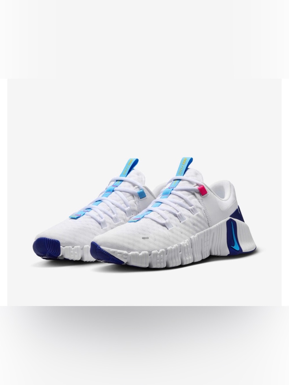 Nike Free Metcon 5 Women's Workout Shoes White/Aquarius Blue Size 8.5